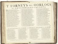 Tekstblad bij de prent met de geallieerde Europese vorsten die het Fornuis van de Oorlog aan stukken slaan, 1706