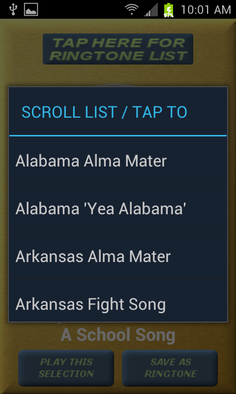 SEC Ringtones Screen 2