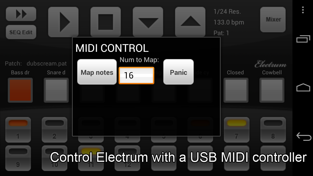 Electrum Drum Machine/Sampler - screenshot