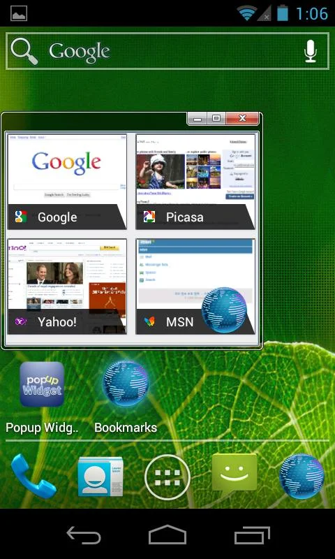 Popup Widget - screenshot
