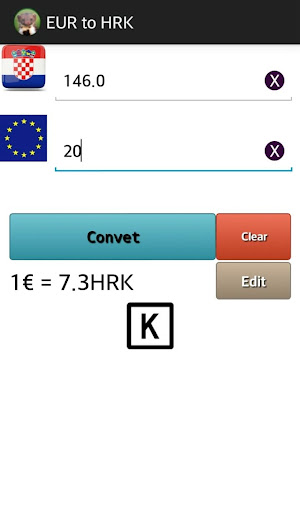 Euro to HRK converter