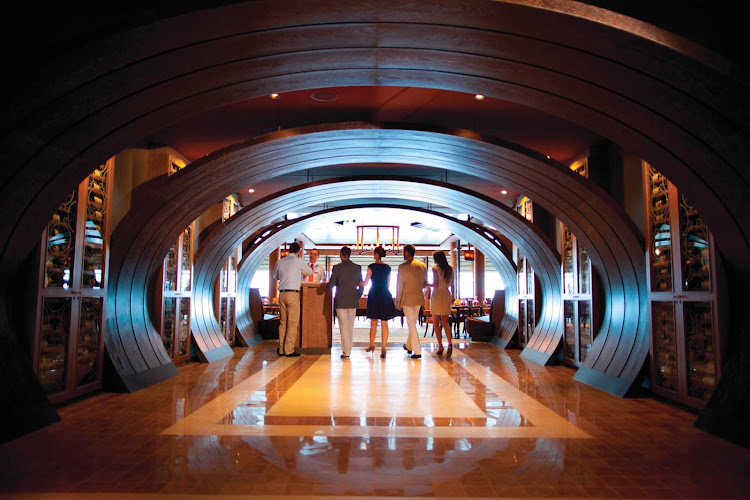 The hallway leading to a first-rate dining experience aboard Celebrity Silhouette.