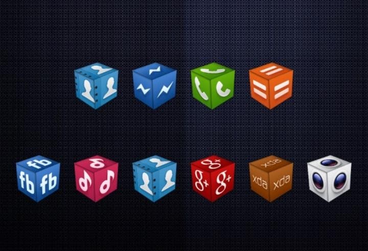 New » Apk »3D Cube Icons APEX/NOVA/GO/ADW v2.2.8