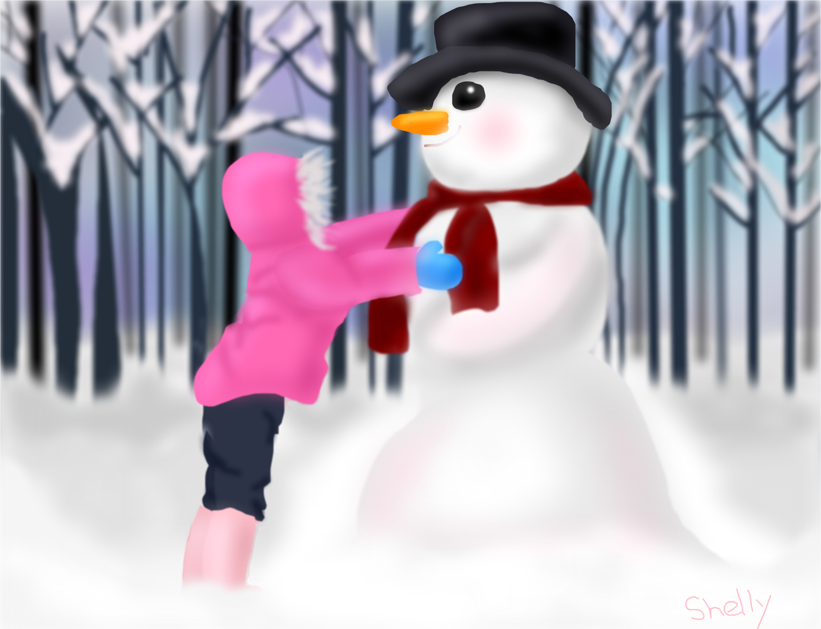 Snowy Hug Drawings SketchPort