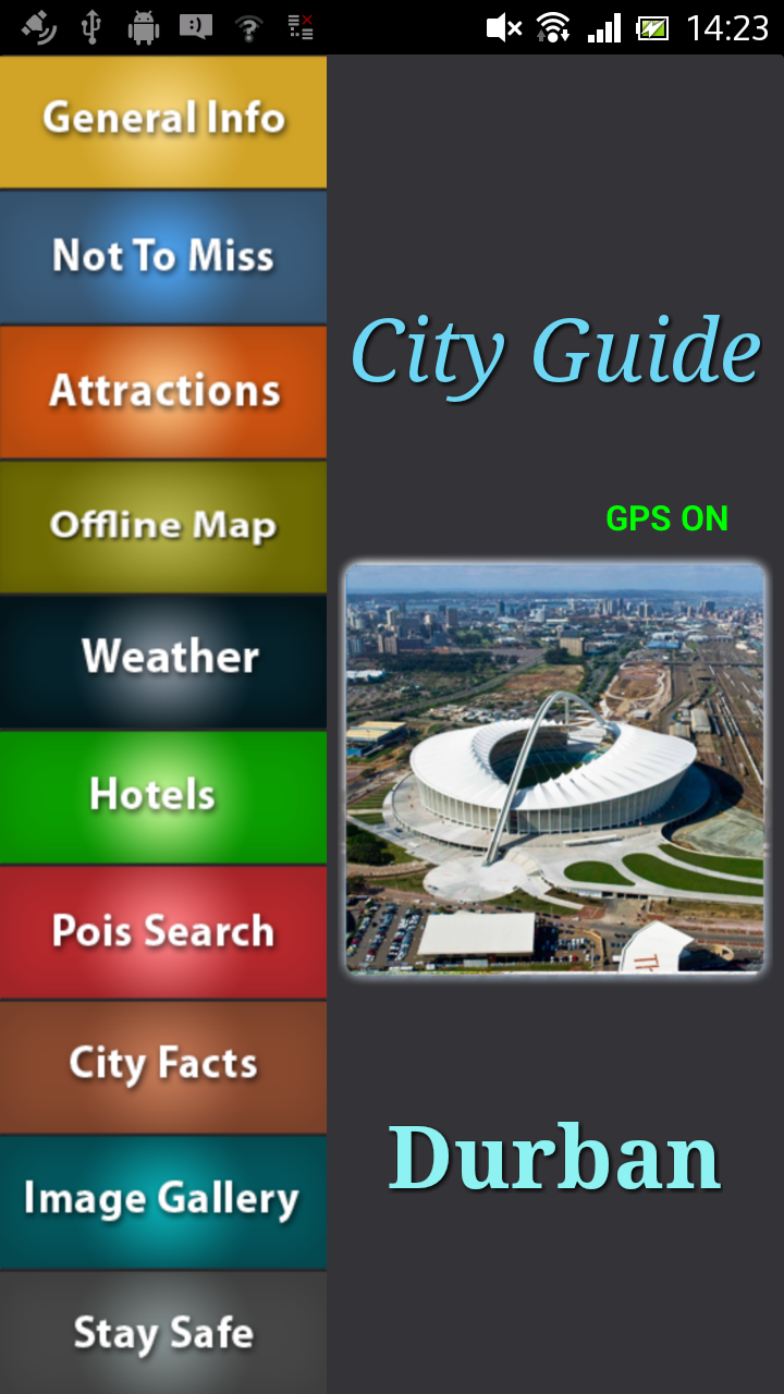 Durban Offline Guide Screen 1