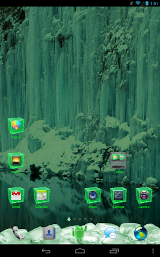 IceCube Green GOLauncher Theme