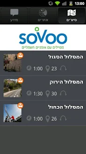 sovoo- app guided e. bike tour  - מסך