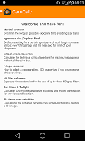 DSLR CamCalc APK Gambar Screenshot #1