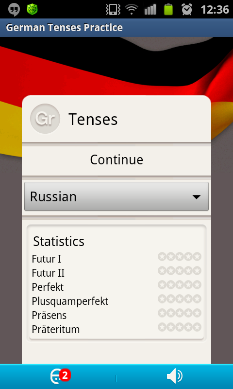 Android application German Grammar Practice screenshort