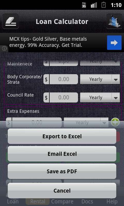 Reinvestor Rent Screen 3