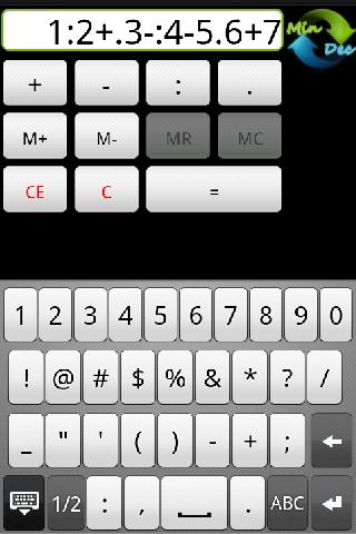 Hours Mins Calculator Screen 2