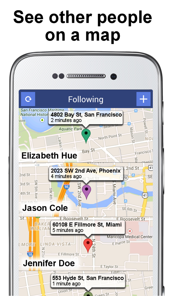 PhoneTracker with FriendMapper Screen 2