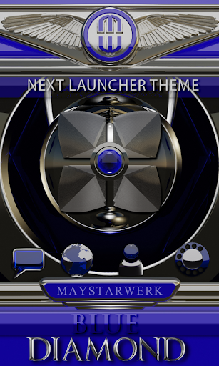 Next Launcher theme Blue Diamo