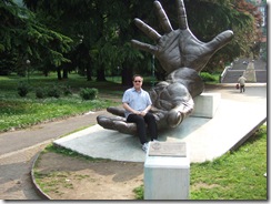 Definitely the first helping hand we received in Italy.  After travelling through a congested Milan station, and having a fraught conversation at the station trying to book our return ticket (no, Franglais didn't work), we were both looking for support.