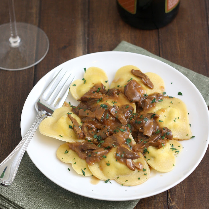 Sauce ravioli with cheese recipe Ravioli Hearts Porcini  mushroom Cheese Four Mushroom Homemade