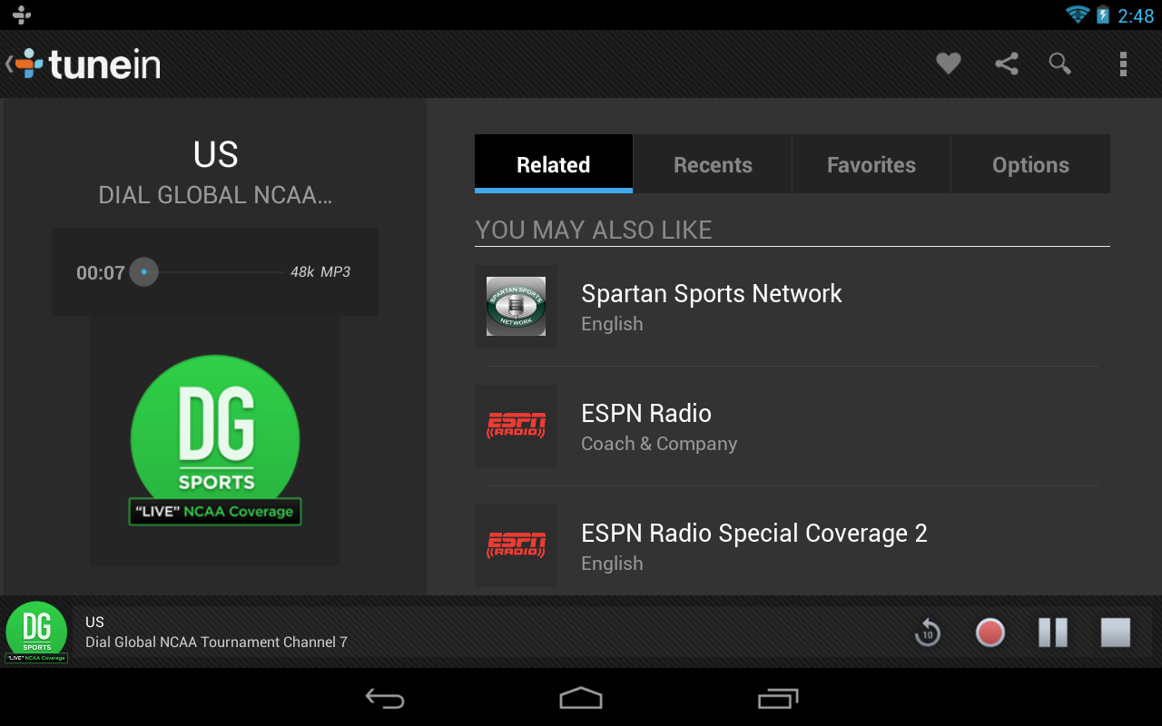 TuneIn Radio Pro - screenshot