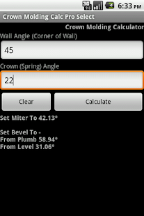 Free Crown Molding Calc Pro Select APK
