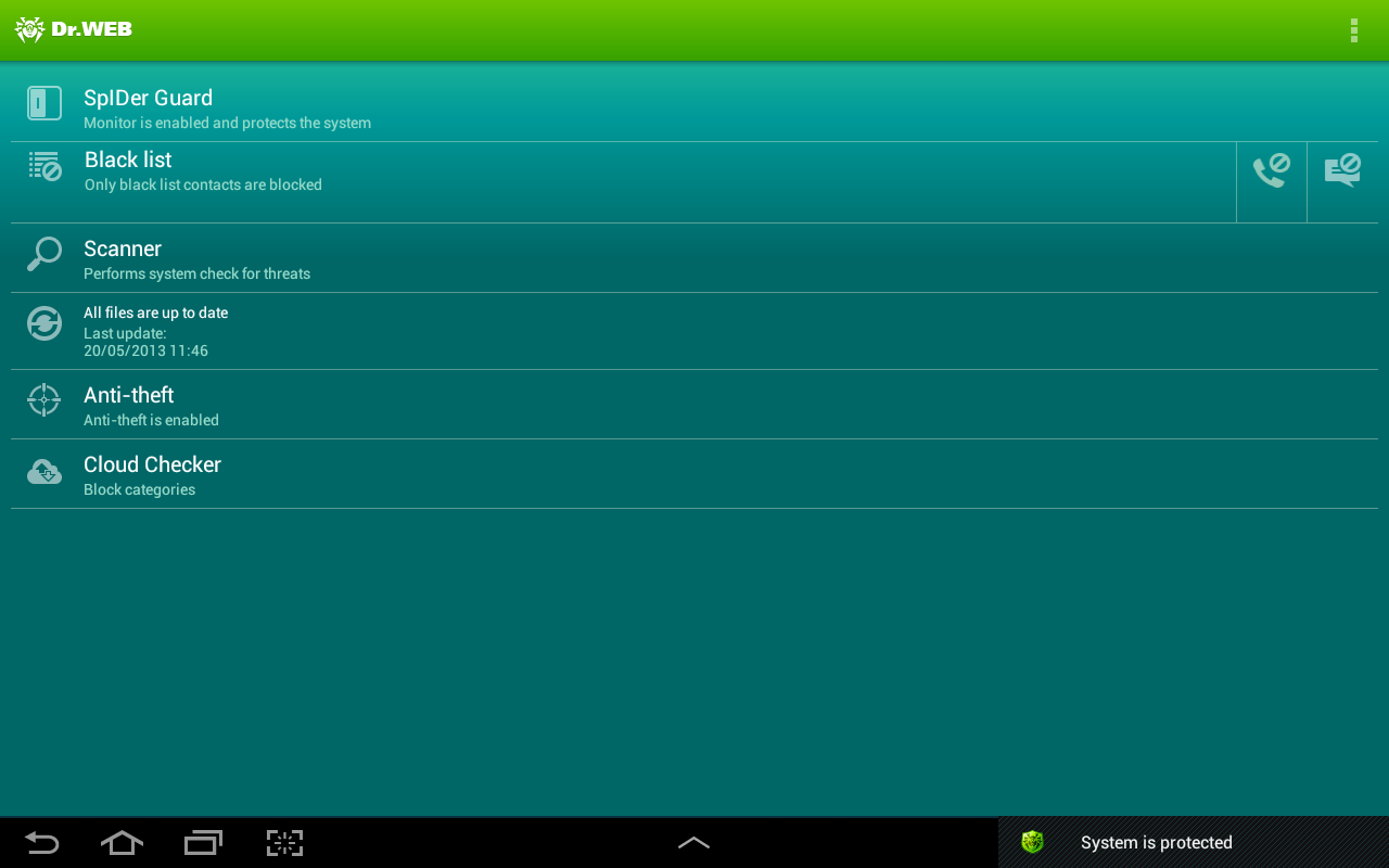 Dr.Web v.8 Anti-virus Life lic - screenshot