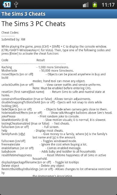 Sims 3 cheat codes