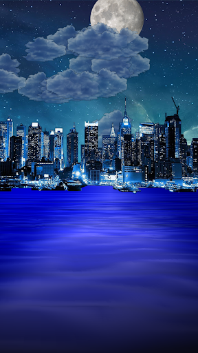 【免費個人化App】Night city from sea wallpaper-APP點子