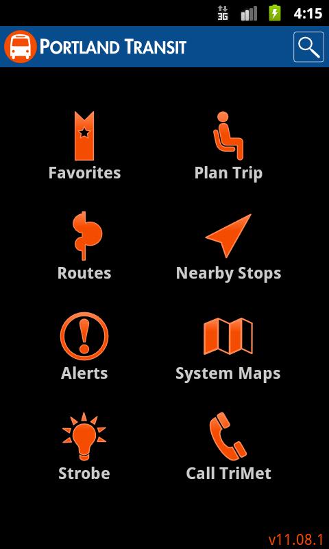 Android application Portland Transit screenshort