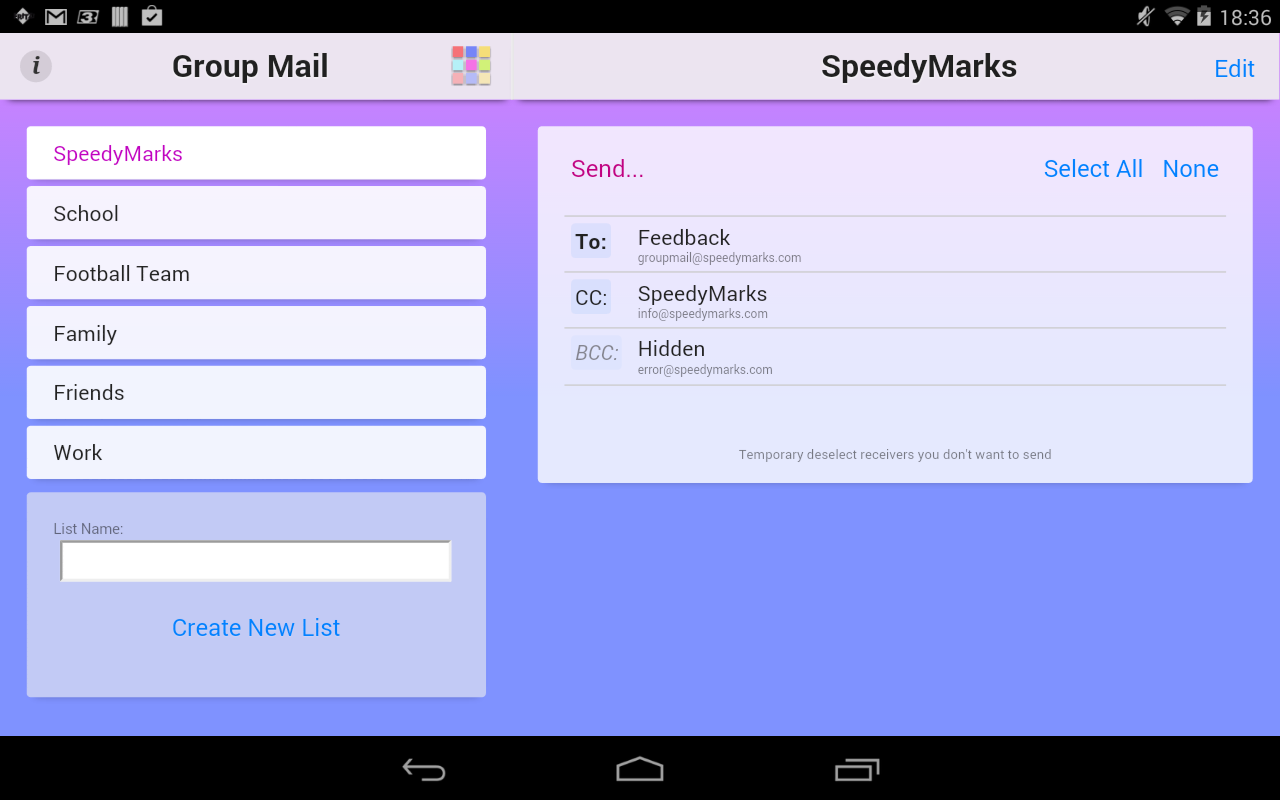   Group Mail – Capture d'écran 