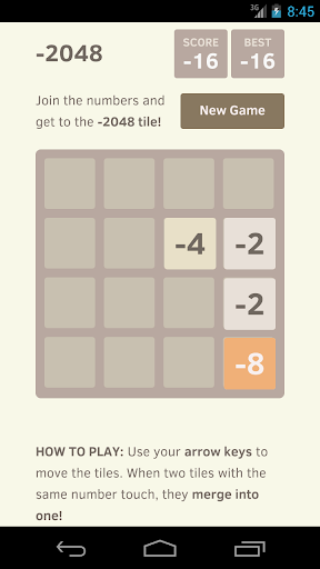 -2048 Minus Edition