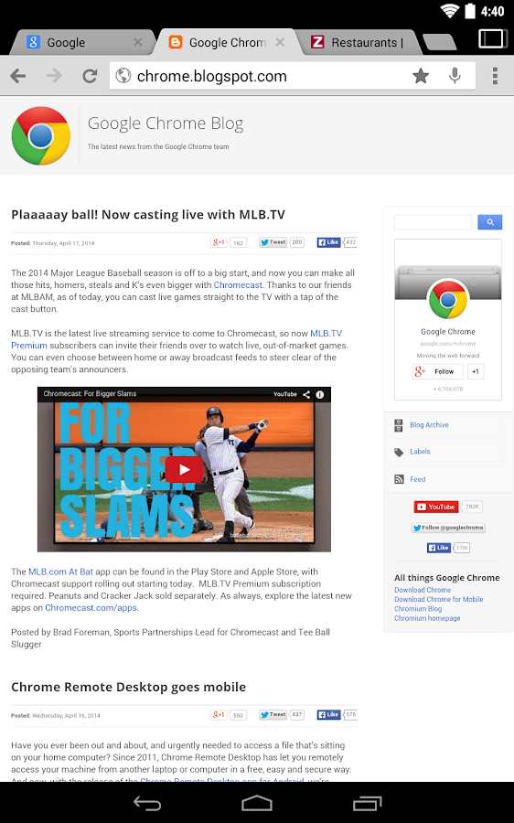 Chrome Browser - Google - screenshot