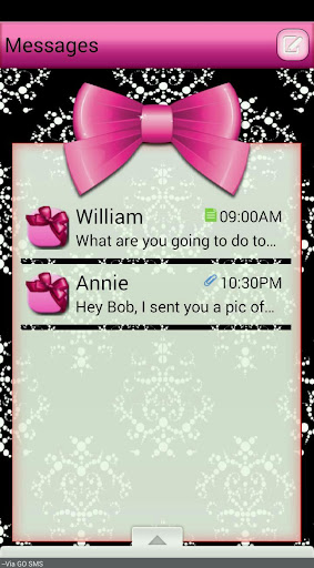 SatinBows GO SMS THEME