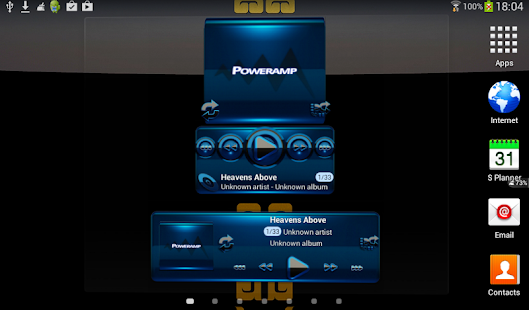 Poweramp widget BLACK BLUE