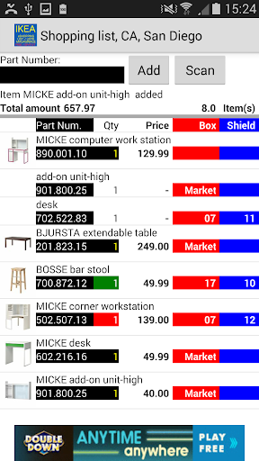 Shopping List at Ikea - Free