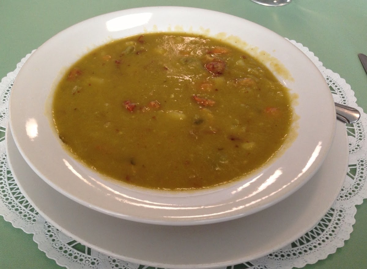 Bowl of Split Pea Soup (with bacon).