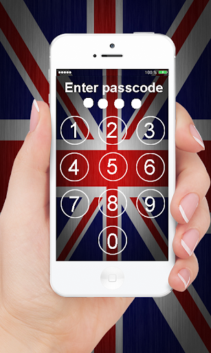 UK Flag Pin Screen Lock