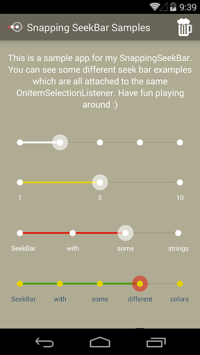 Snapping SeekBar Sample