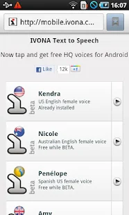 IVONA Penélope Spanish US beta - screenshot thumbnail