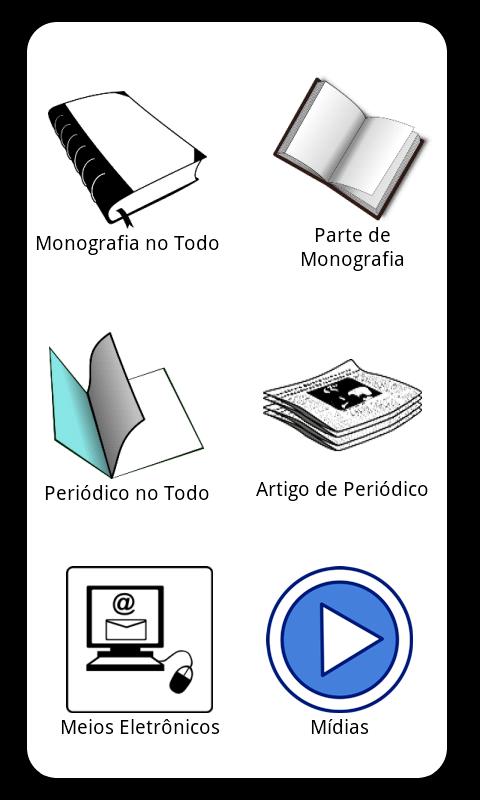 Android application Referência Bibliográfica ABNT screenshort