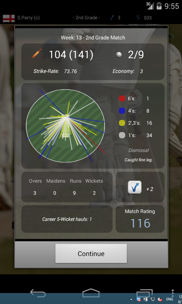 Cricket Player Manager Screen 2