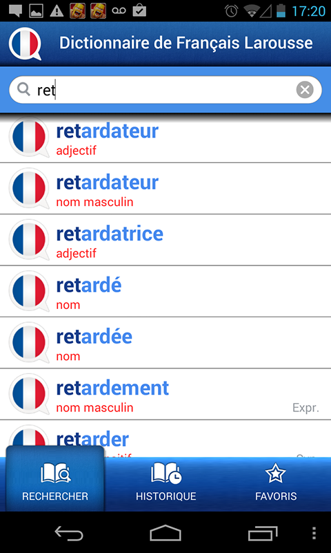 French Larousse dictionary Screen 2