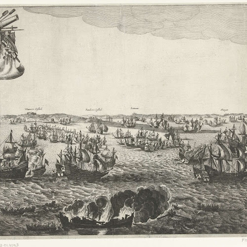 Zeeslag bij Duins (rechterplaat), 1639, anonymous, after Salomon Savery ...