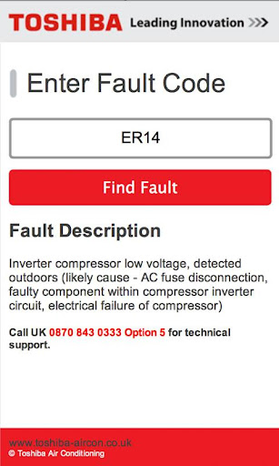 【免費工具App】Toshiba Air Con Fault Codes-APP點子