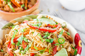 Crockpot Chinese Pork with Noodles
