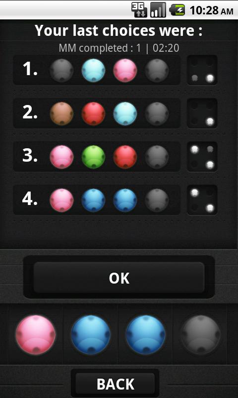 Android application Mastermind Pro screenshort