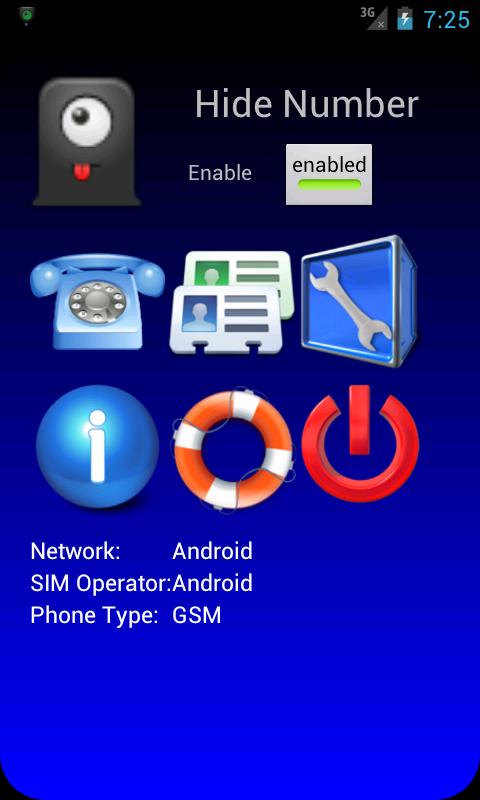 Android application Hide Number (Caller Id) screenshort