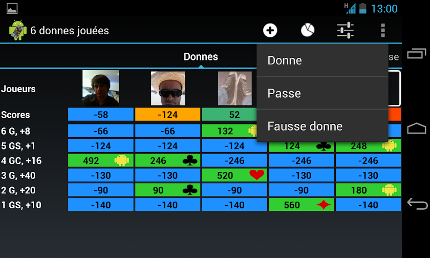TarotDroid (Points counter) Screen 2