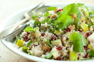 Quinoa with Watercress, Pears and Pomegranate