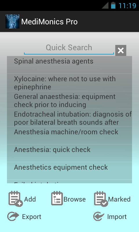 Android application MediMonics Pro screenshort