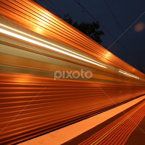 Kensington Express by Carey Carter - City,  Street & Park Night