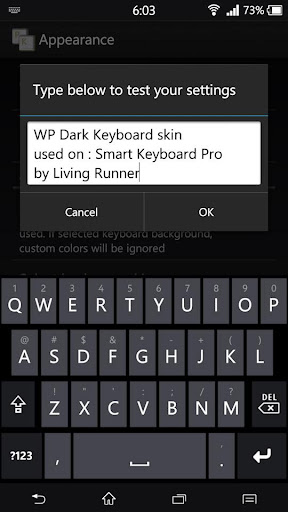 WP Dark Keyboard Skin