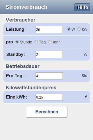 Stromverbrauchsrechner