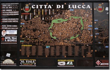 Stadskarta över Lucca
